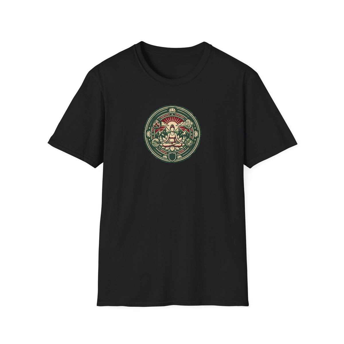 Vintage Four Elements Yoga Pose Badge T-Shirt