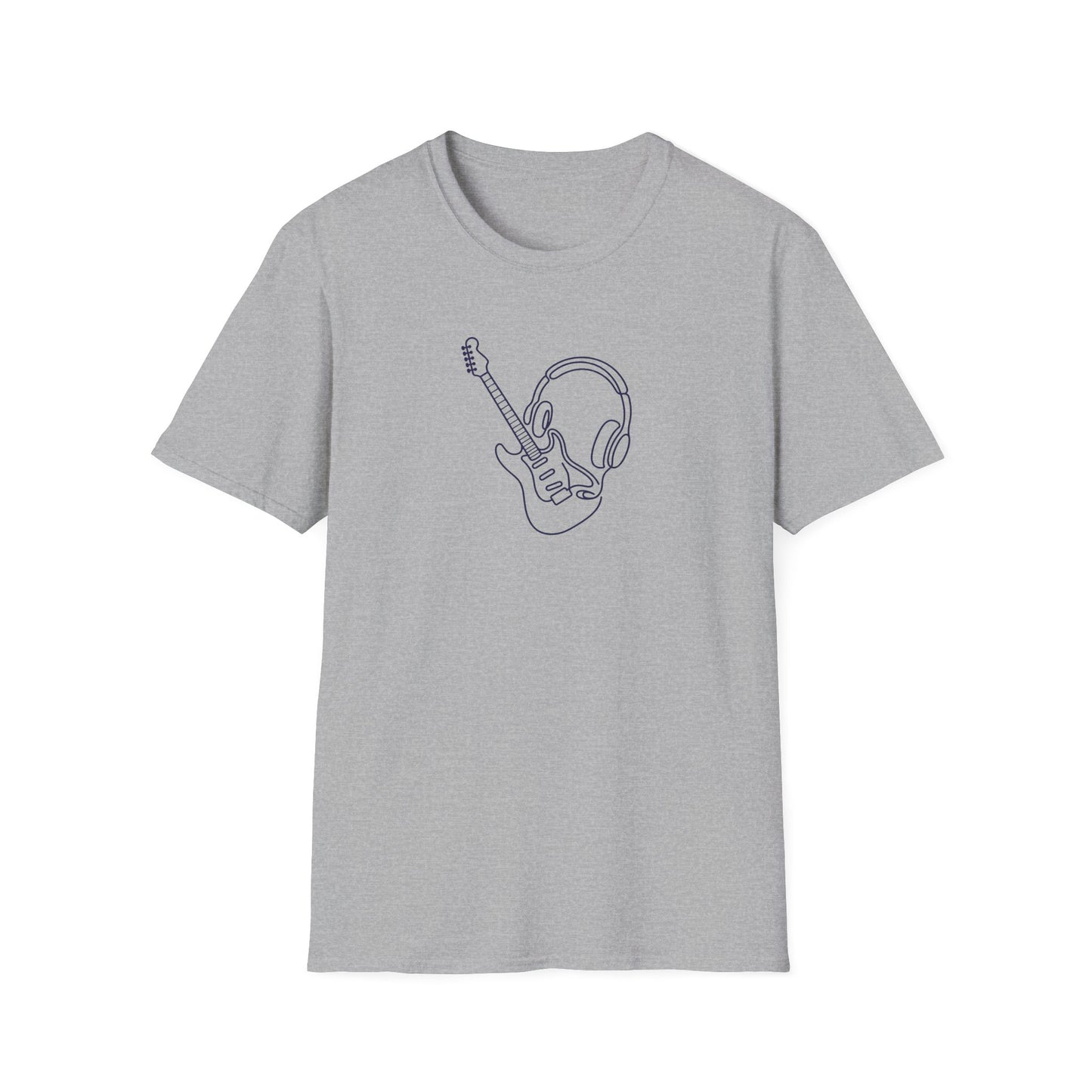 Line Art Guitar & Headphones T-Shirt