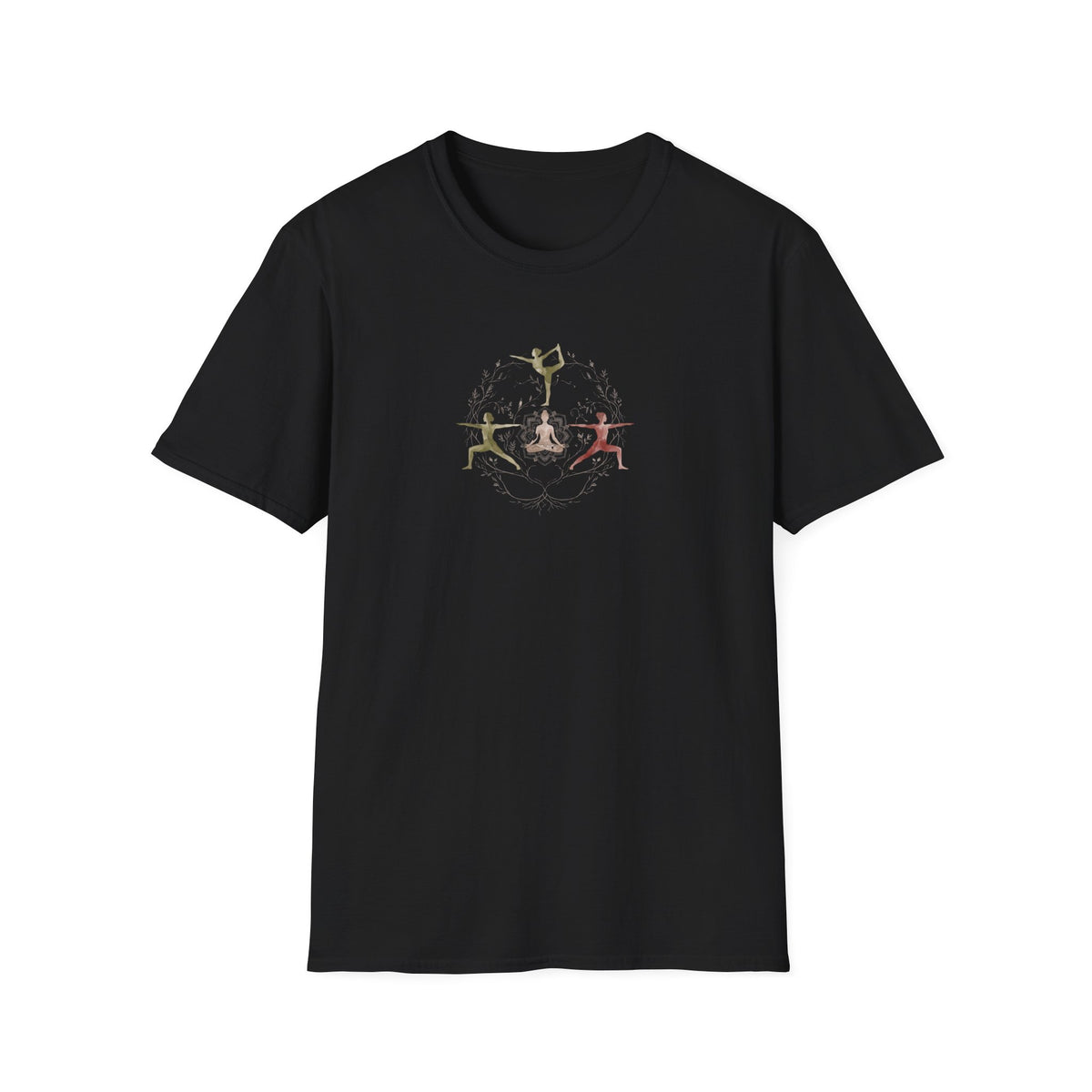 Watercolor Yoga Poses Botanical T-Shirt