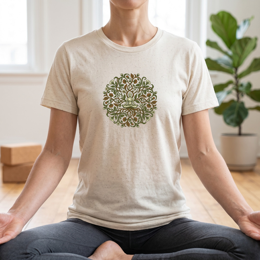 Lotus Pose Floral Mandala T-Shirt