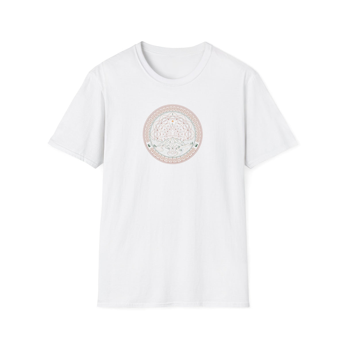 Topographic Lotus Pose Mandala T-Shirt