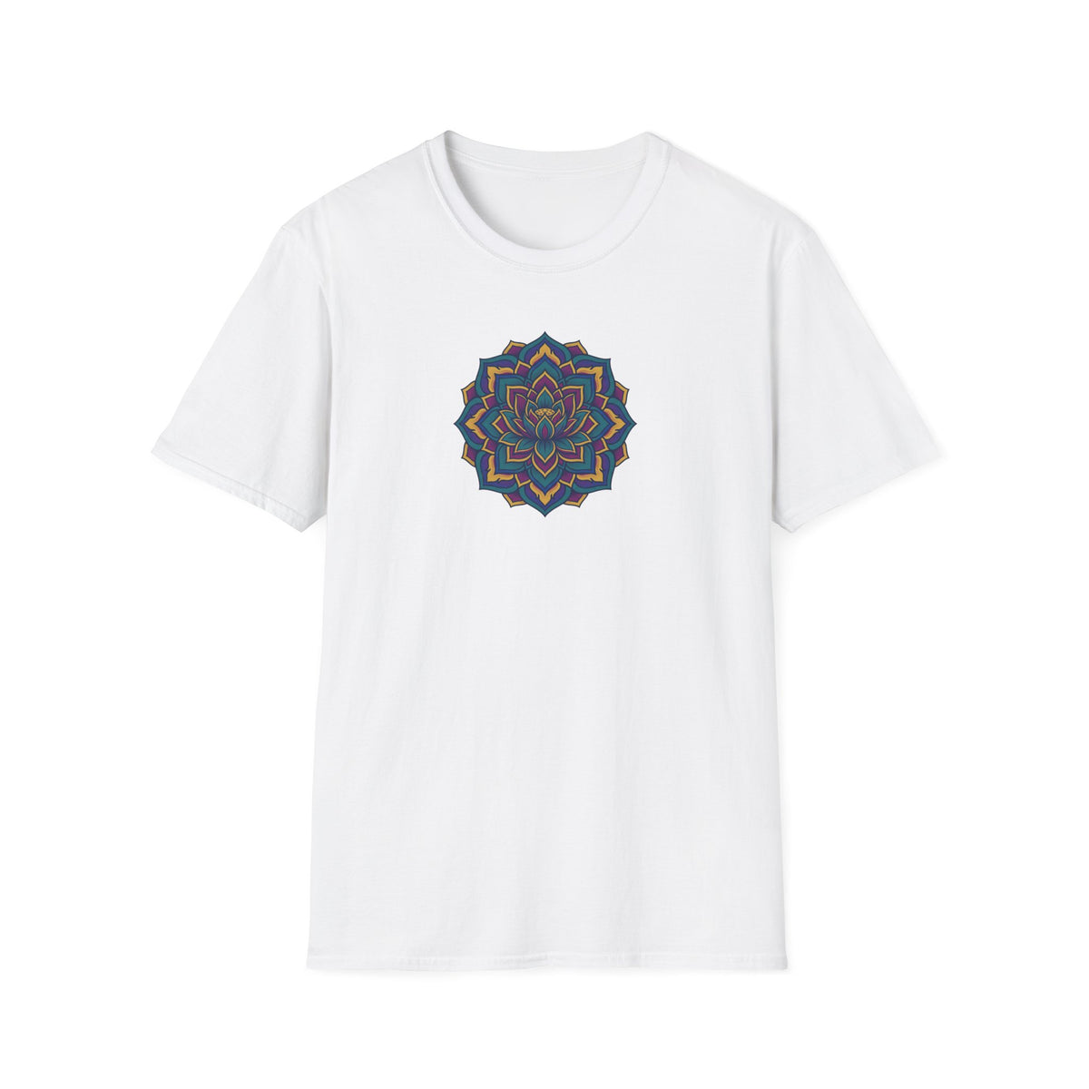 Deep Teal Floral Mandala T-Shirt