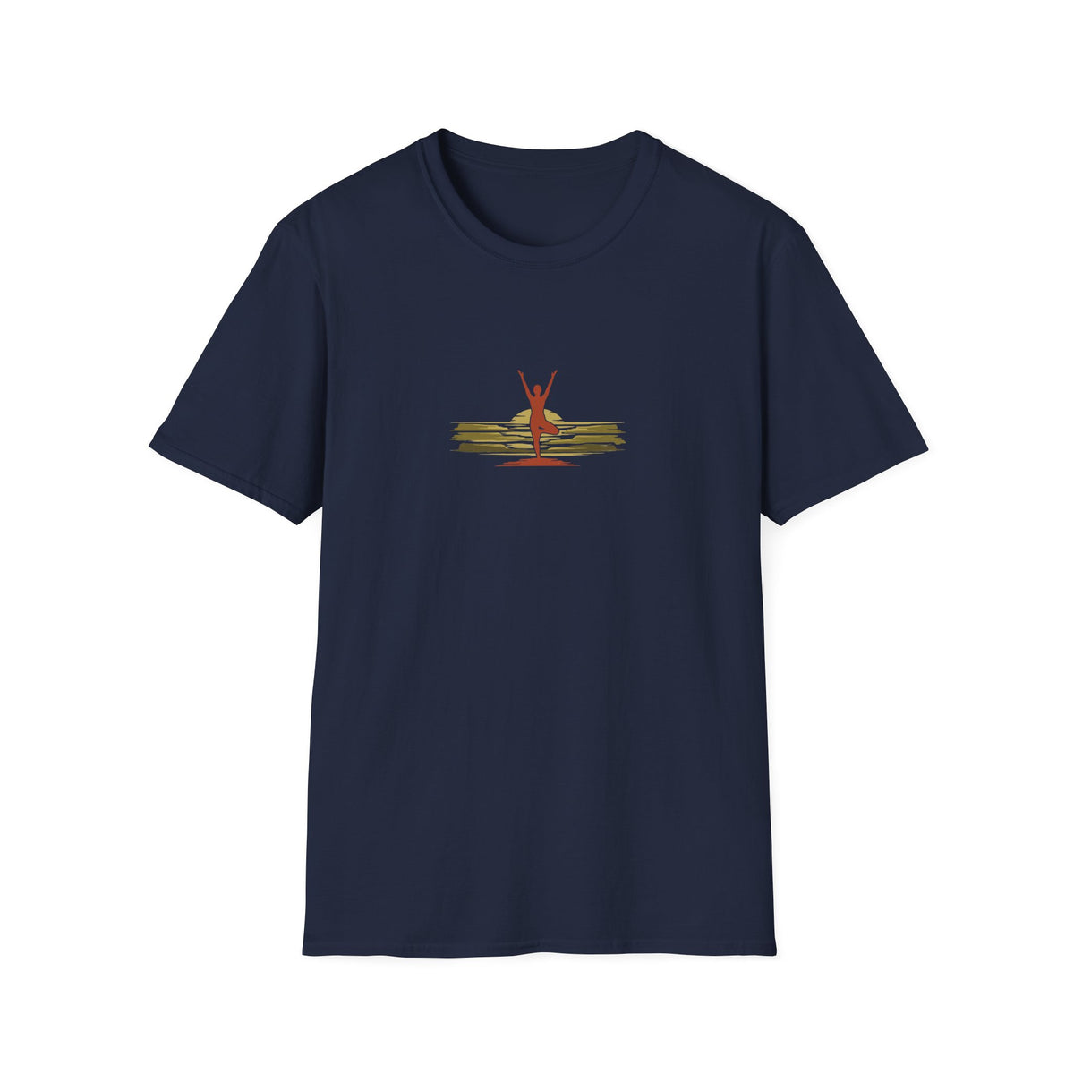 Brushstroke Sunset Tree Pose T-Shirt