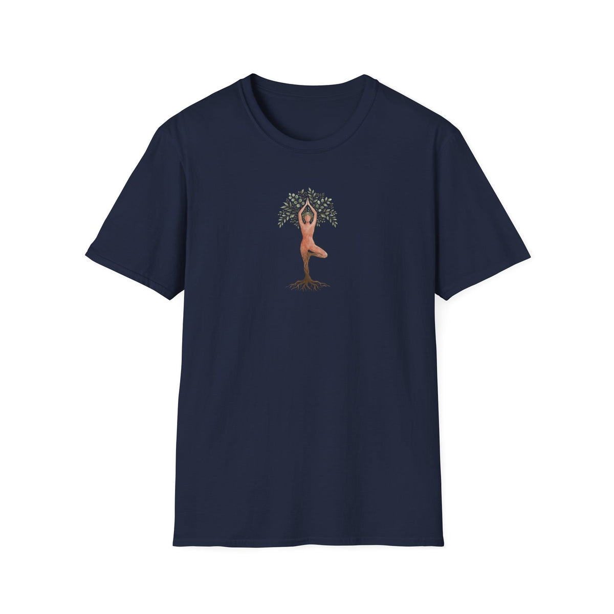 Watercolor Rooted Tree Pose T-Shirt