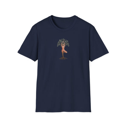 Watercolor Rooted Tree Pose T-Shirt