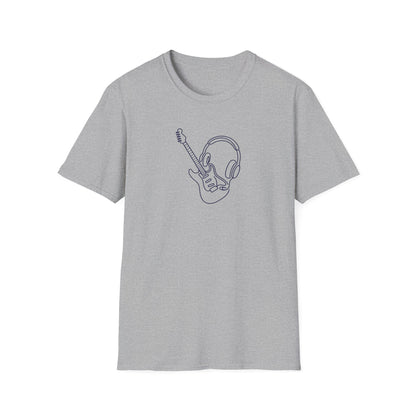Line Art Guitar & Headphones T-Shirt