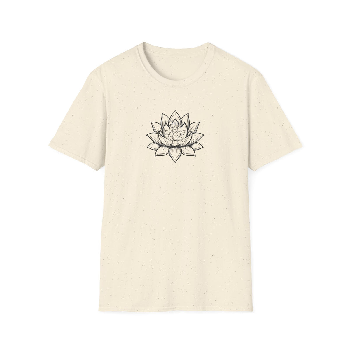 Monochrome Zen Lotus Flower T-Shirt