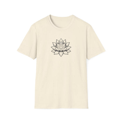Monochrome Zen Lotus Flower T-Shirt