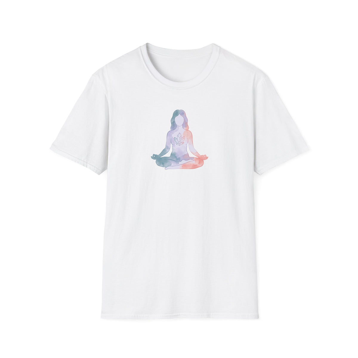 Watercolor Crystal Lotus Pose T-Shirt