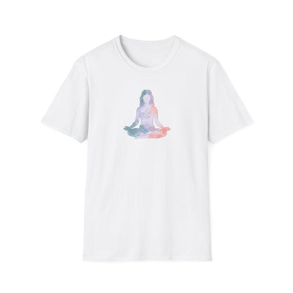 Watercolor Crystal Lotus Pose T-Shirt