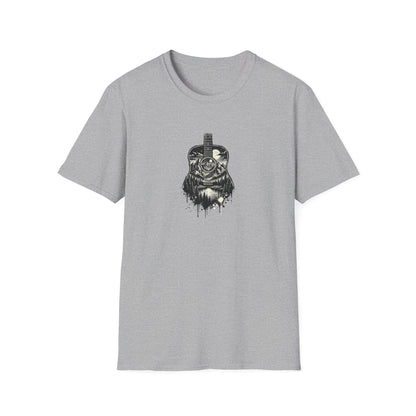Black and White Mountain Guitar T-Shirt