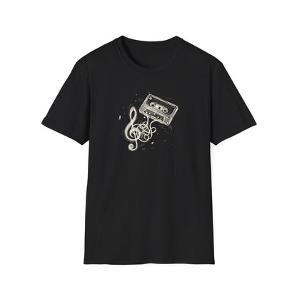 Drawn Music Note Cassette T-Shirt