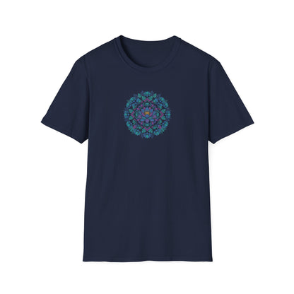 Blue Lotus Floral Mandala T-Shirt