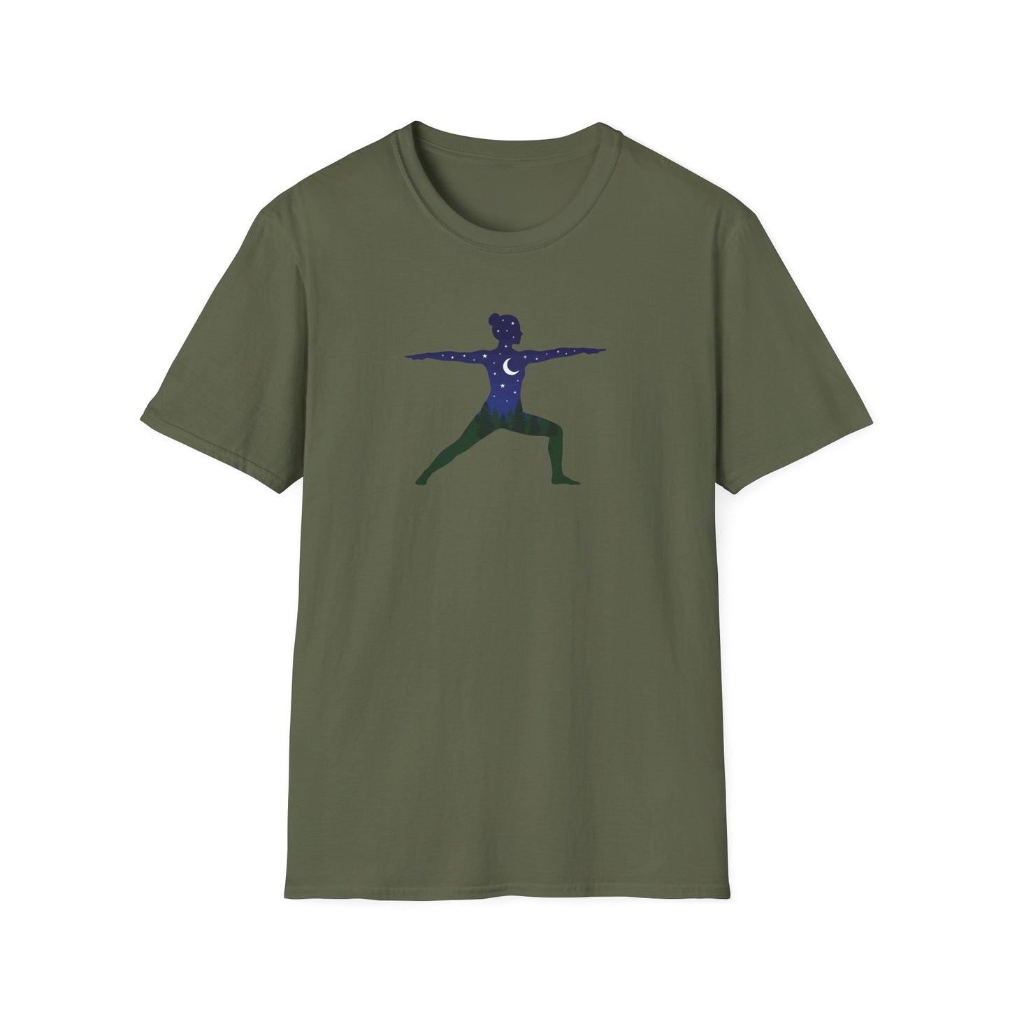 Night Forest Warrior Pose T-Shirt
