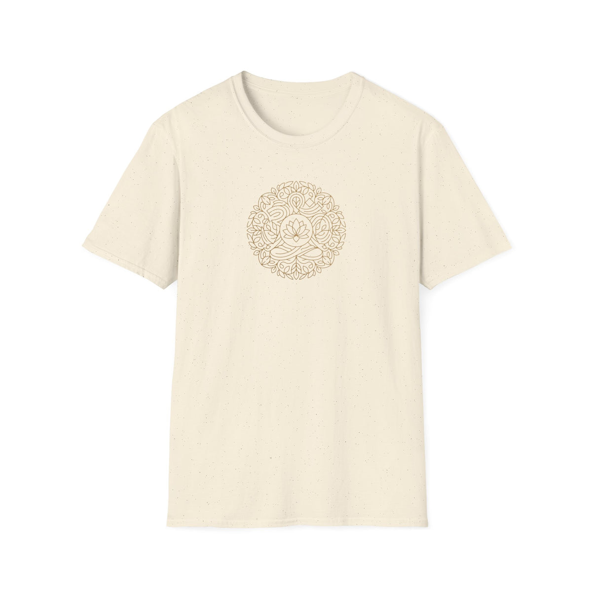 Gold Line Art Lotus Mandala T-Shirt