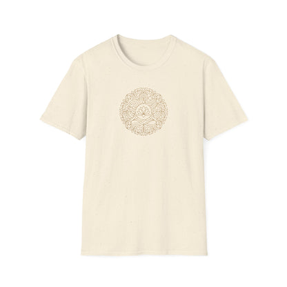 Gold Line Art Lotus Mandala T-Shirt
