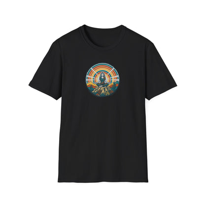 Retro Sunset Desert Yoga Pose T-Shirt