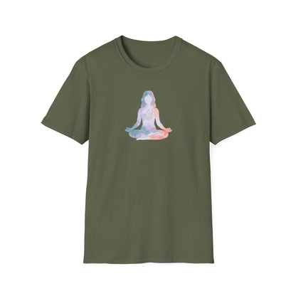 Watercolor Crystal Lotus Pose T-Shirt