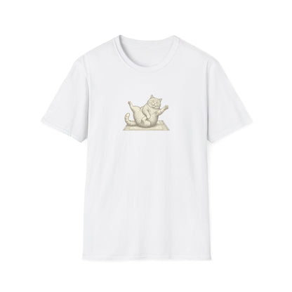 Black & White Clumsy Yoga Cat T-Shirt