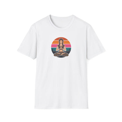 Retro Sunset Lotus Pose T-Shirt