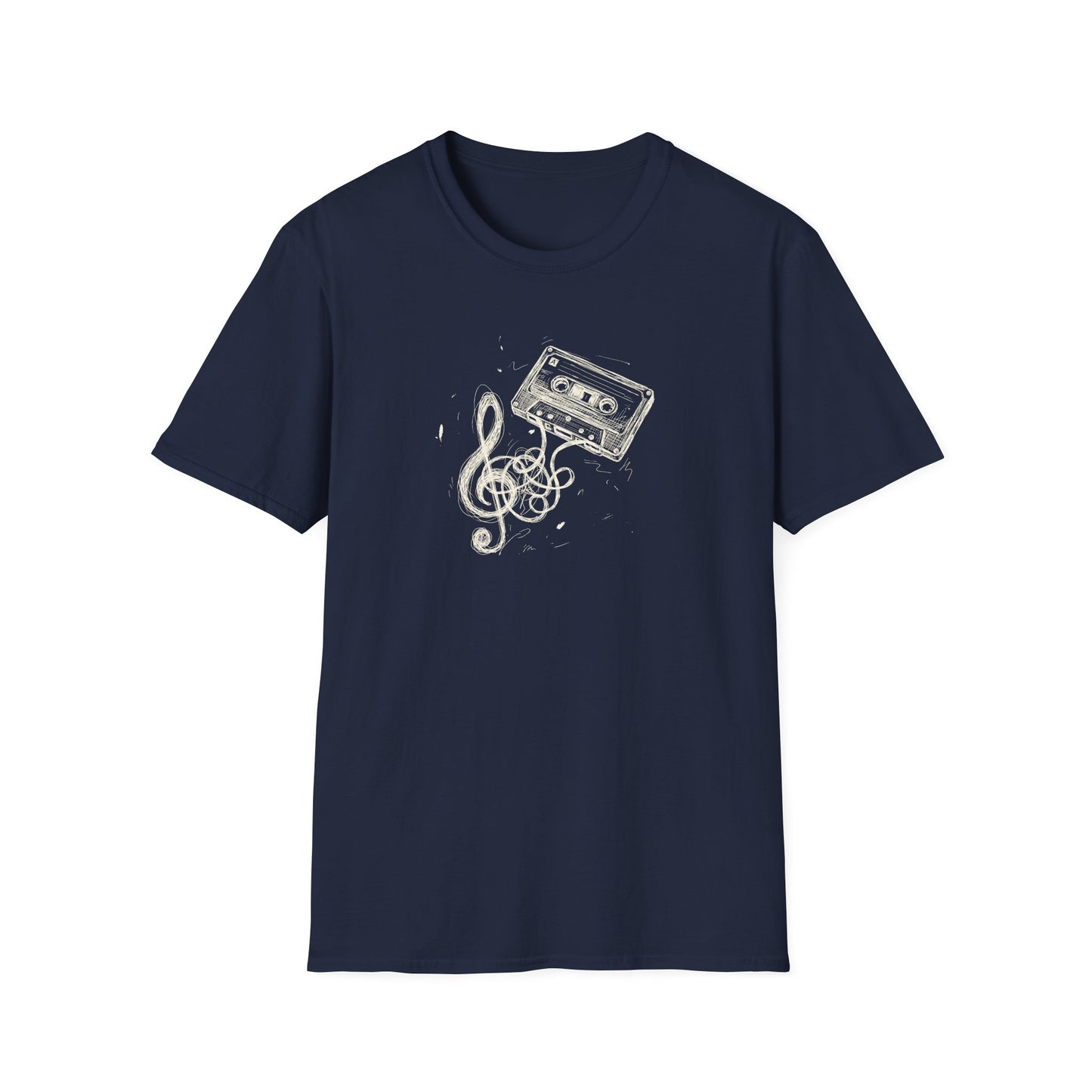 Drawn Music Note Cassette T-Shirt