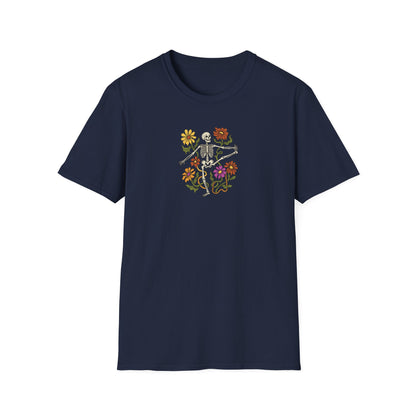 Retro Floral Yoga Skeleton T-Shirt