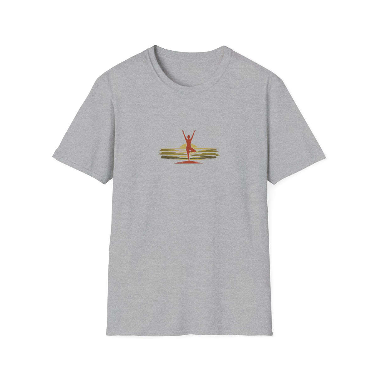 Brushstroke Sunset Tree Pose T-Shirt