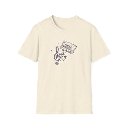 Drawn Music Note Cassette T-Shirt