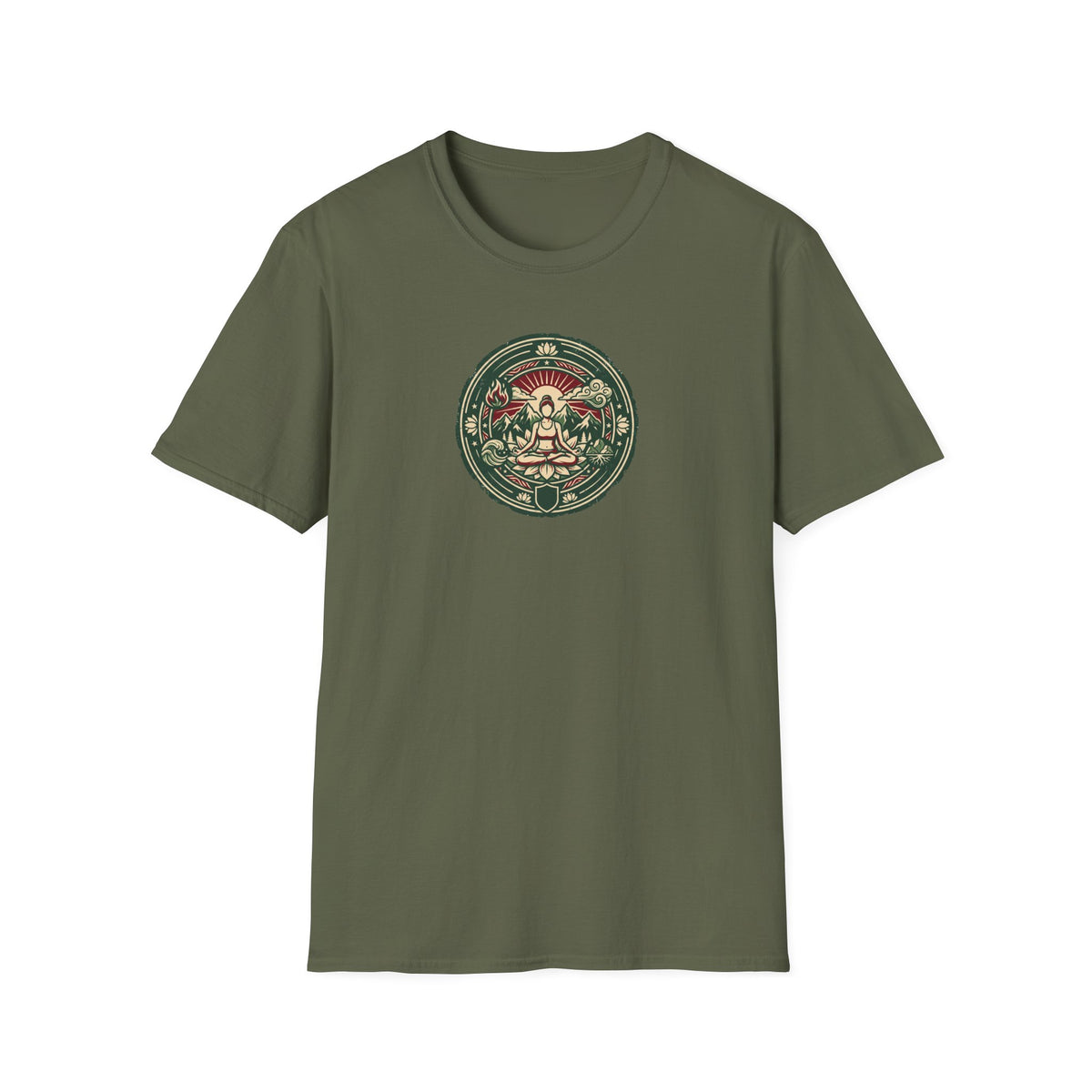 Vintage Four Elements Yoga Pose Badge T-Shirt