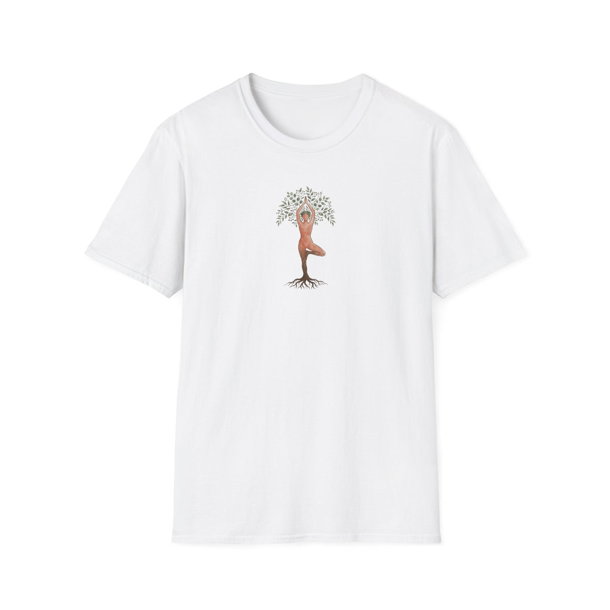 Watercolor Rooted Tree Pose T-Shirt