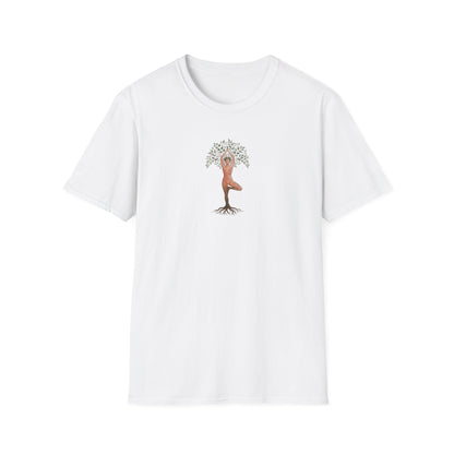 Watercolor Rooted Tree Pose T-Shirt