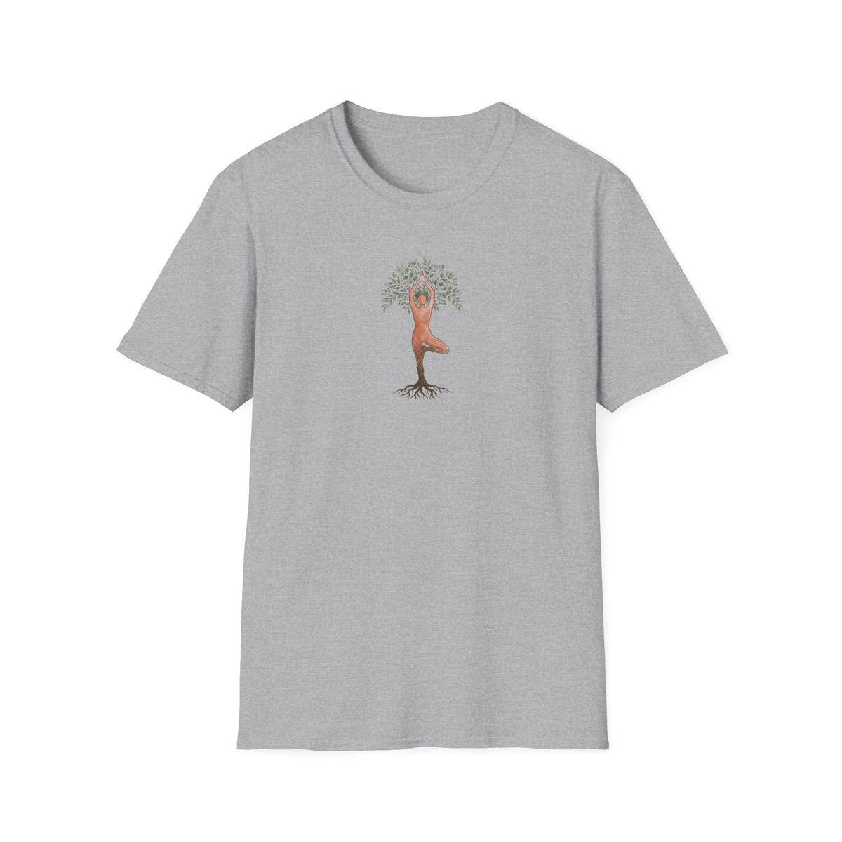 Watercolor Rooted Tree Pose T-Shirt