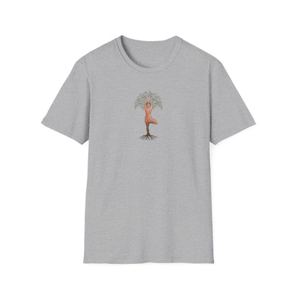 Watercolor Rooted Tree Pose T-Shirt