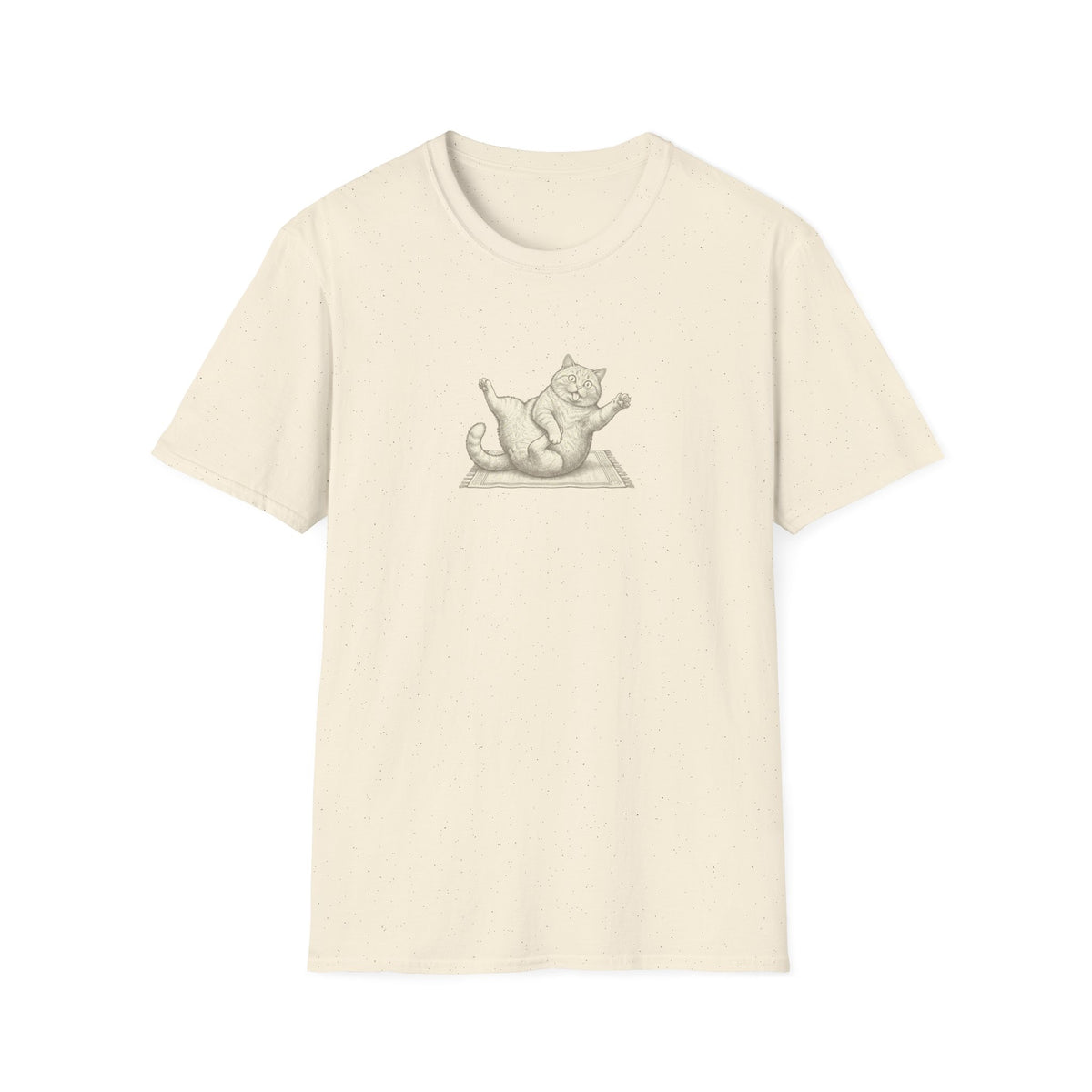 Black & White Clumsy Yoga Cat T-Shirt