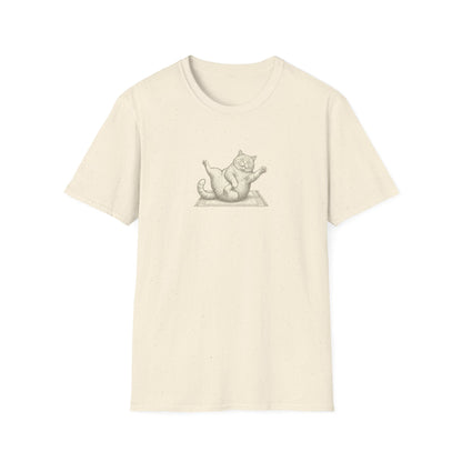 Black & White Clumsy Yoga Cat T-Shirt