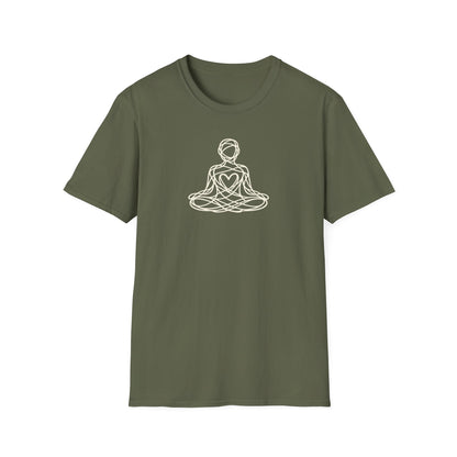 Line Art Messy Lotus Pose T-Shirt