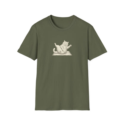 Black & White Clumsy Yoga Cat T-Shirt