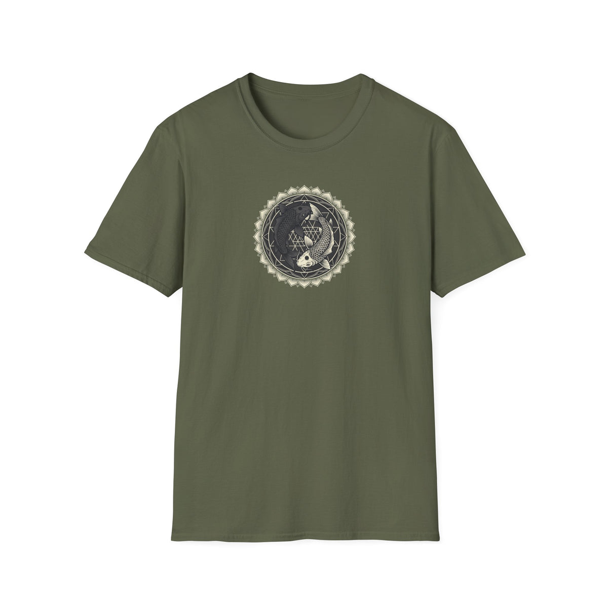 Sacred Geometry Koi Yin Yang T-Shirt