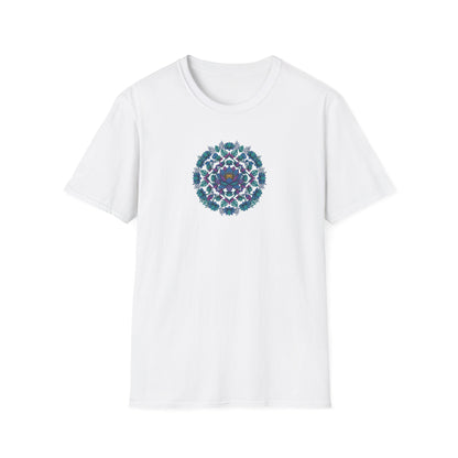 Blue Lotus Floral Mandala T-Shirt