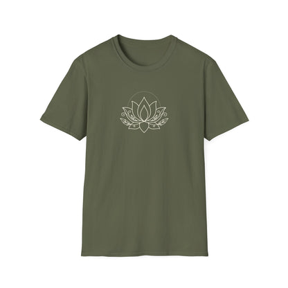 Line Art Feather Lotus Flower T-Shirt