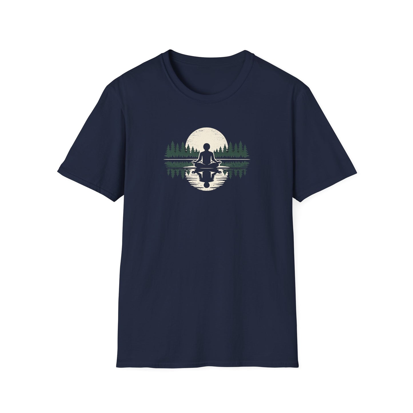Trees & Moon Reflection Lotus Pose T-Shirt