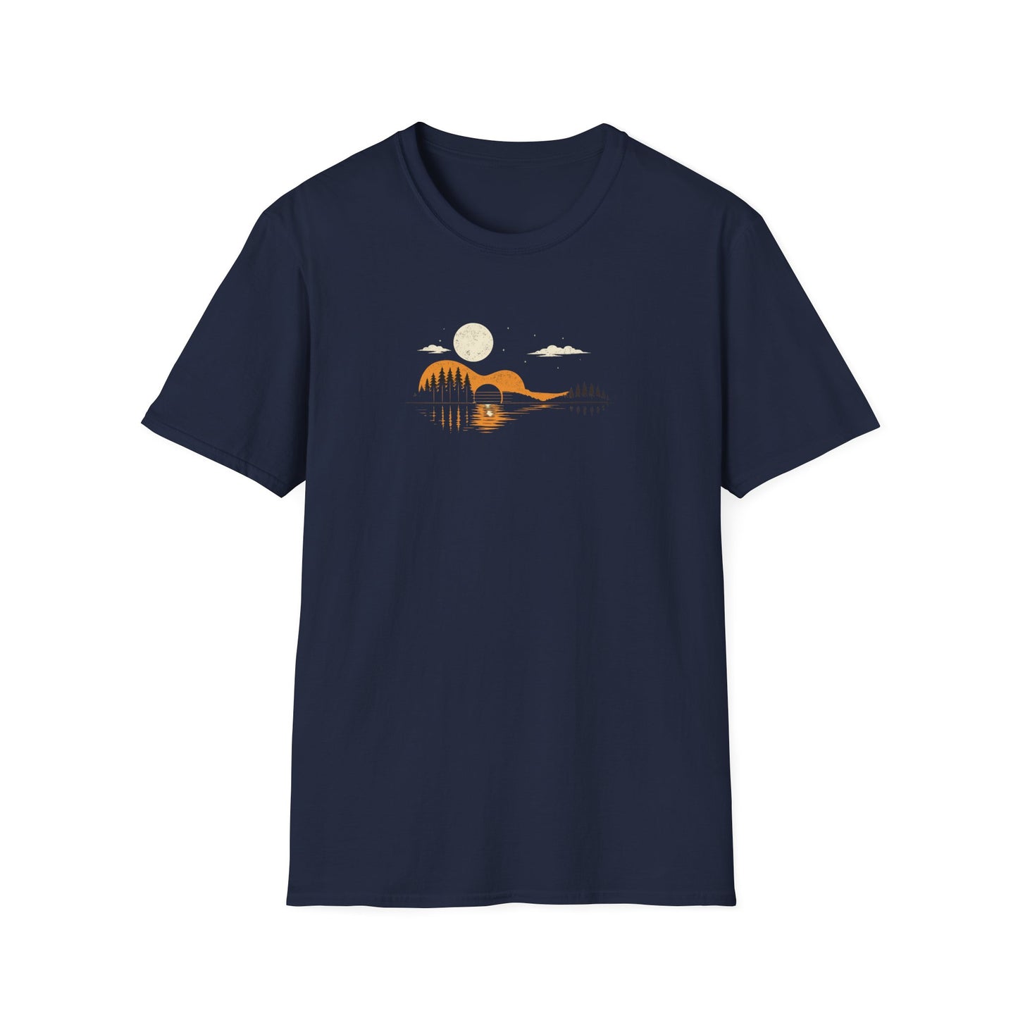 Trees & Full Moon Guitar T-Shirt