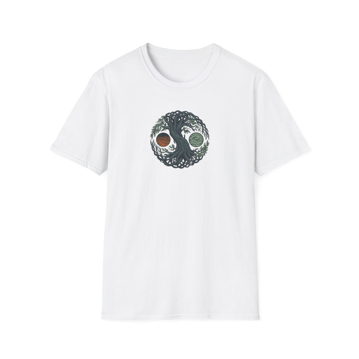Earth and Water Tree Yin Yang T-Shirt