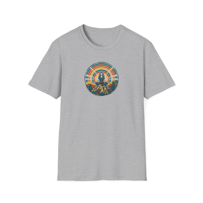 Retro Sunset Desert Yoga Pose T-Shirt