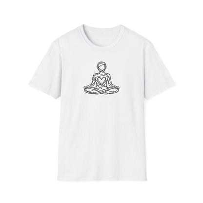 Line Art Messy Lotus Pose T-Shirt