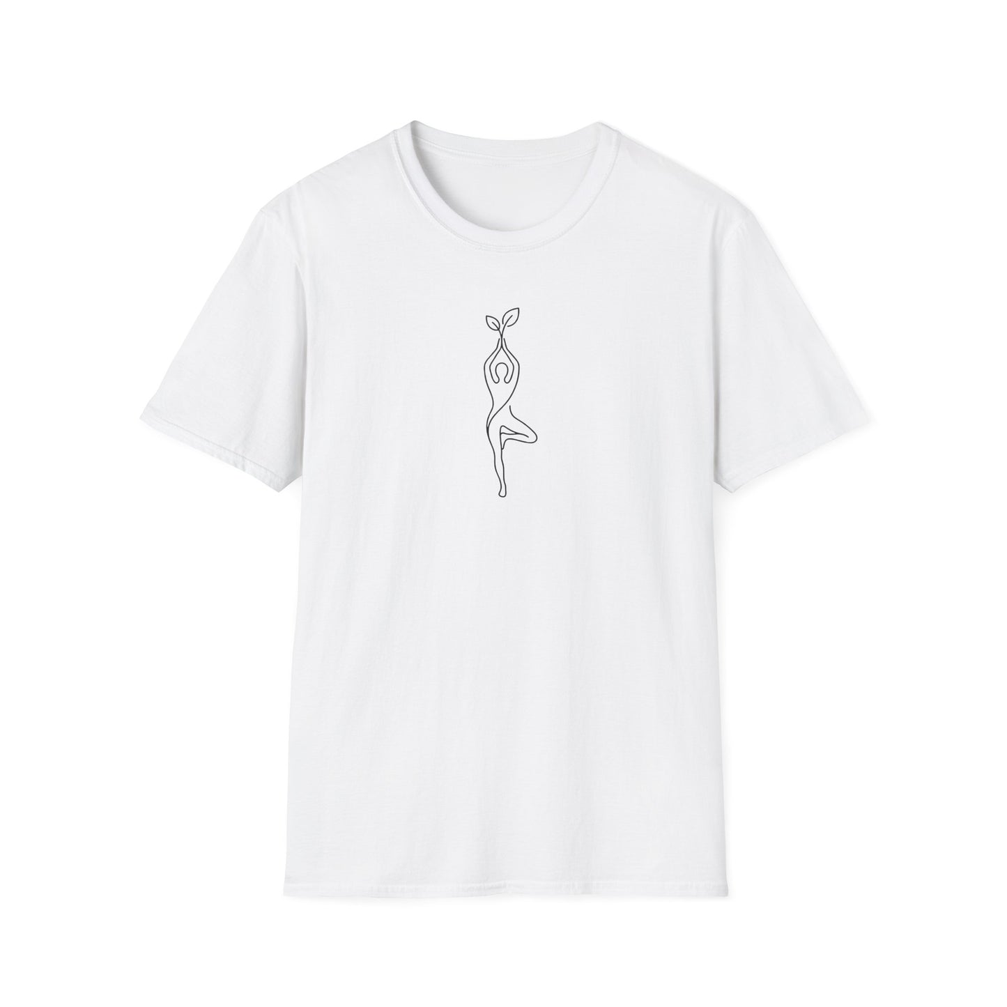 Line Art Leaf Yoga Pose T-Shirt