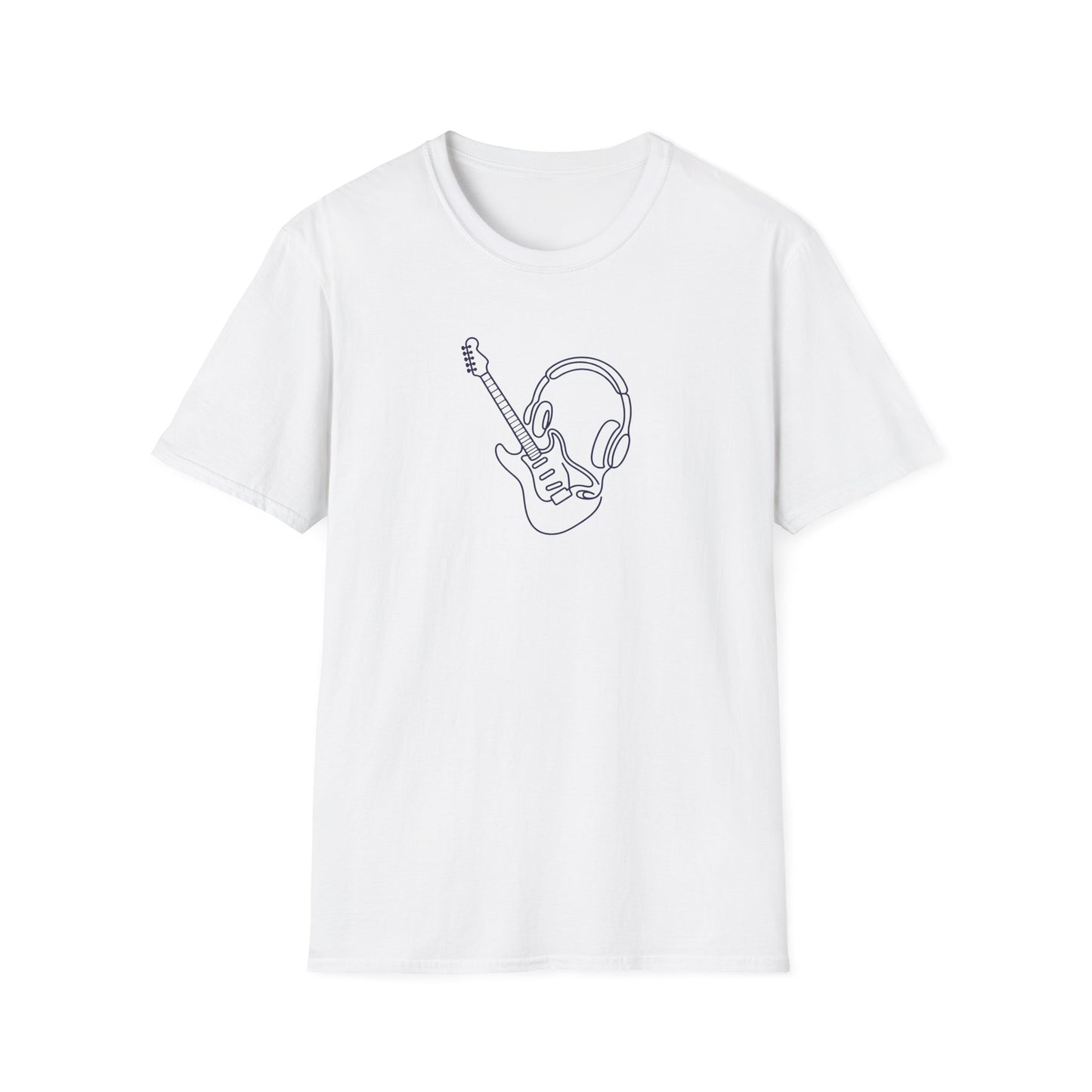 Line Art Guitar & Headphones T-Shirt