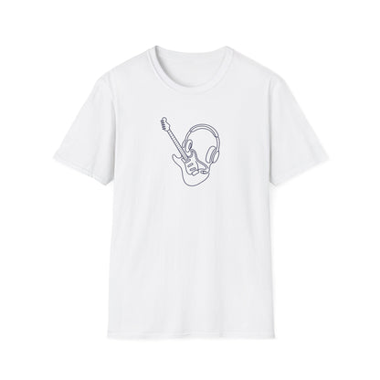 Line Art Guitar & Headphones T-Shirt