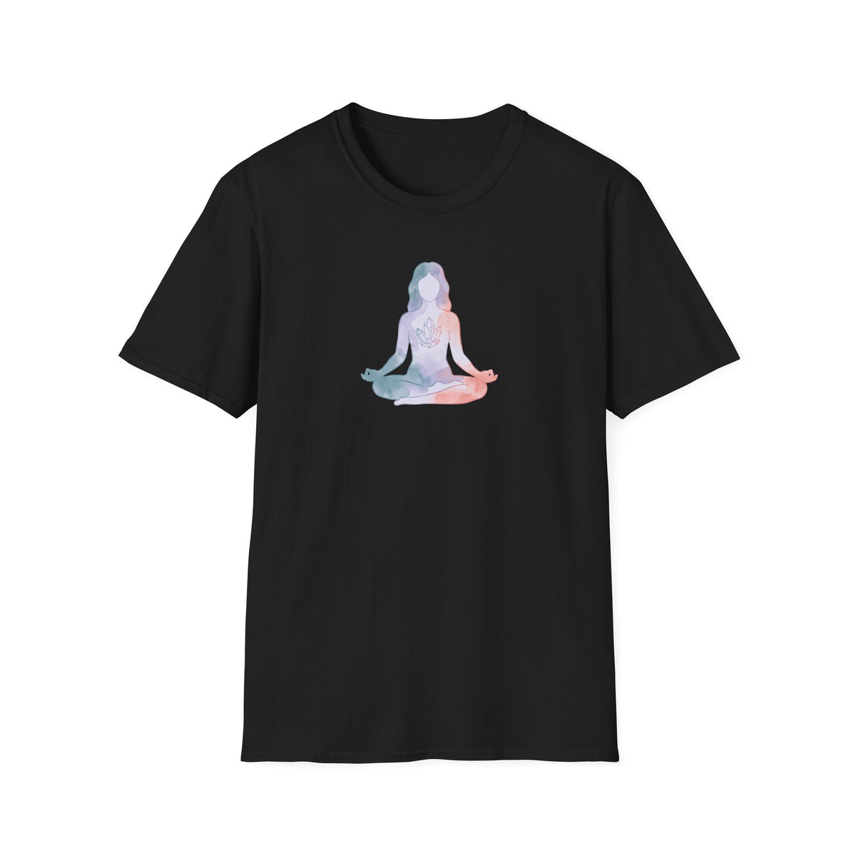 Watercolor Crystal Lotus Pose T-Shirt