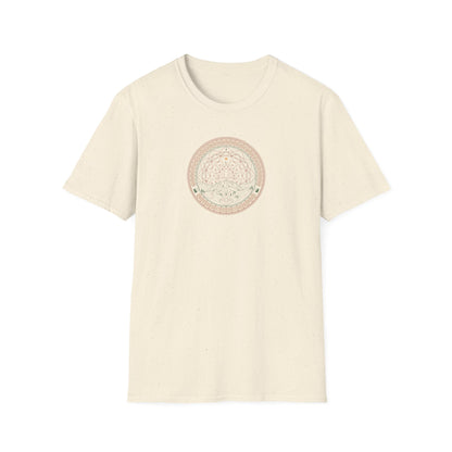 Topographic Lotus Pose Mandala T-Shirt